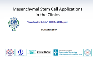 Mesenchymal Stem Cell Applications in the Clinics